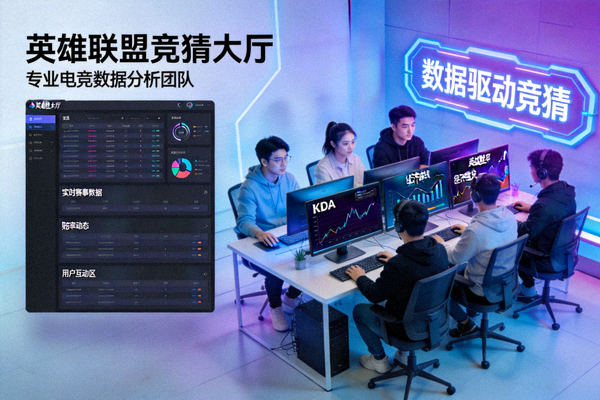 英雄联盟竞猜大厅专业电竞数据分析团队工作场景与模型推演图